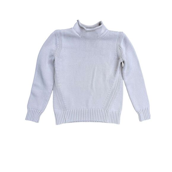 J. Crew Always‎ Oarsman Cotton Roll Neck Knit Sweater Heavyweight Ivory, Small - Picture 1 of 4